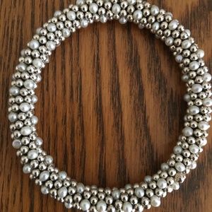 Meredith Frederick Sterling Silver & Pearls Bead Bracelet